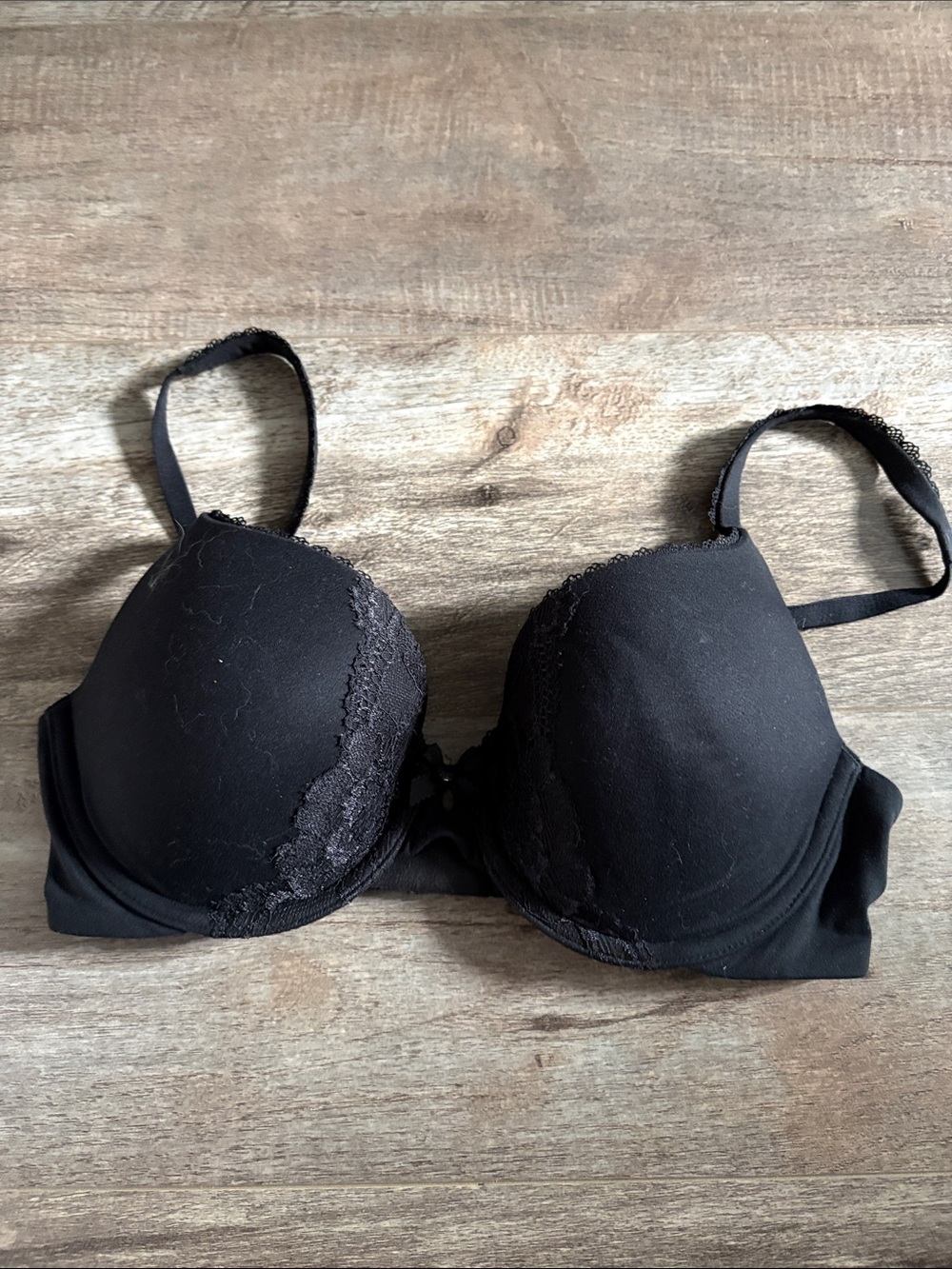 Victoria's Secret Black Lace-Trim Push-Up Bra